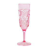 Pink Swirl Embossed Acrylic Champagne Glass Rice DK